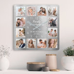 Family Is Everything Quote Family Photo Silver Square Wall Clock<br><div class="desc">Easily create your own personalized silver metallic modern style wall clock with your custom photos. The design also features a beautiful handwritten script quote: "Family is everything". For best results,  crop the images to square - with the focus point in the center - before uploading.</div>