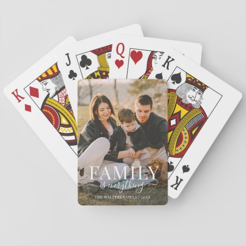 Family is Everything Script Photo Keepsake  Poker Cards