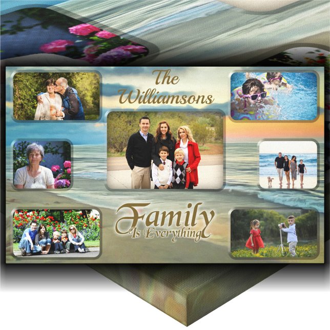 Family is Everything Sunset Collage 0735 Art Canvas Print (Creator Uploaded)