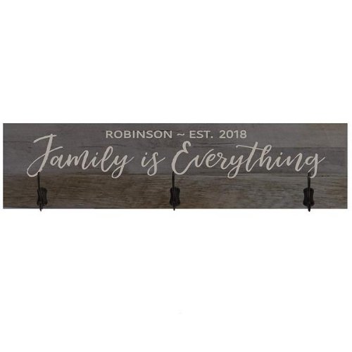 Family Is Everything Wall Mounted Wooden Coat Rack