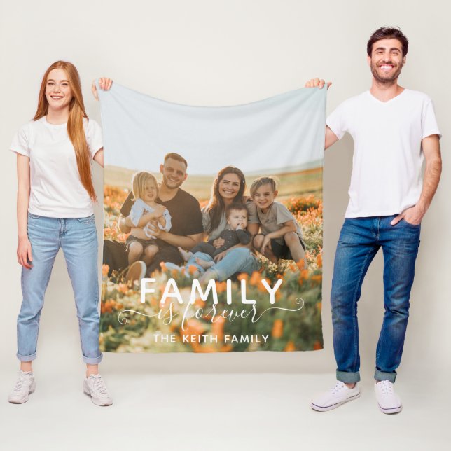 Family Is Forever Keepsake Fleece Photo Blanket (In Situ)