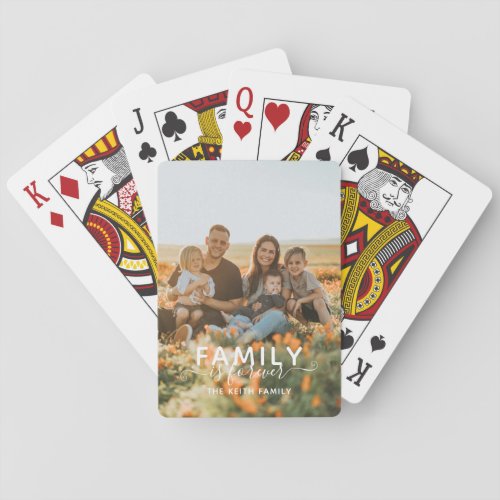 Family Is Forever Typography Photo Keepsake Poker Cards