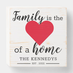 Family Is Home Quotes - Family Name Wooden Box Sign