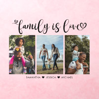 Family is Love Heart Script 3 Photo Collage
