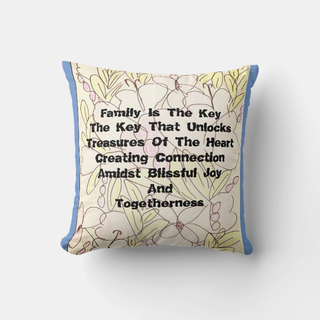 Family Is The Key Throw Pillow (Front)