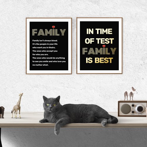 Family isnt always blood quote black gold foil prints