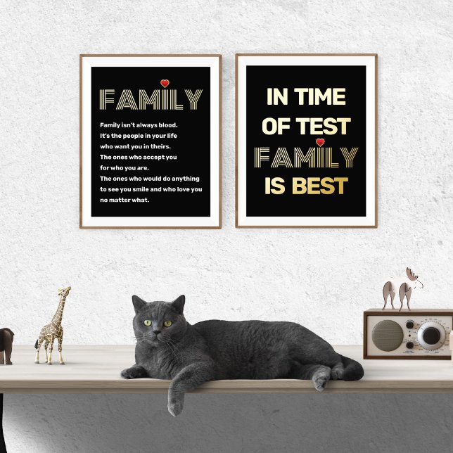 Family isn't always blood quote black gold foil prints (Creator Uploaded)