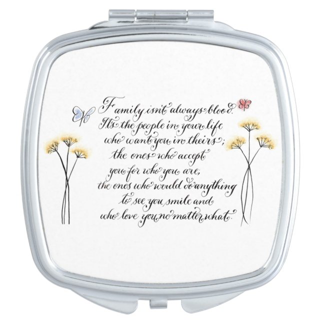 Family isn't always blood quote mirror for makeup (Front)