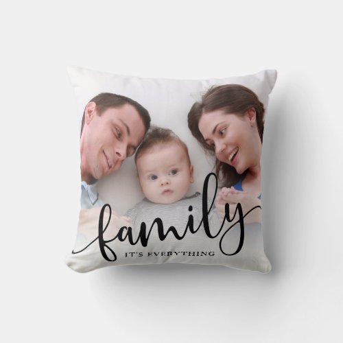 Family Its Everything Full Photo Custom Throw Pillow