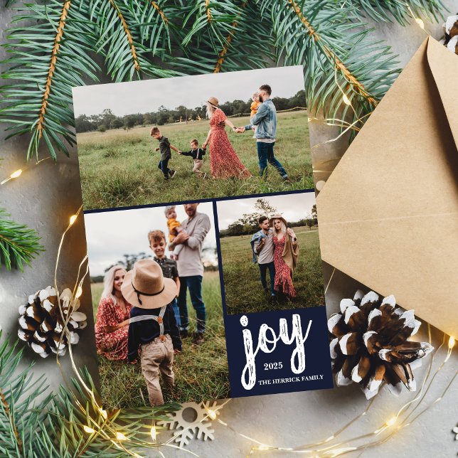 Family Joy Holiday Christmas Photo Card (Creator Uploaded)