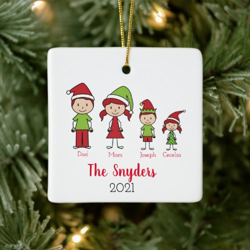 Family Keepsake Christmas Personalized Ceramic Ornament
