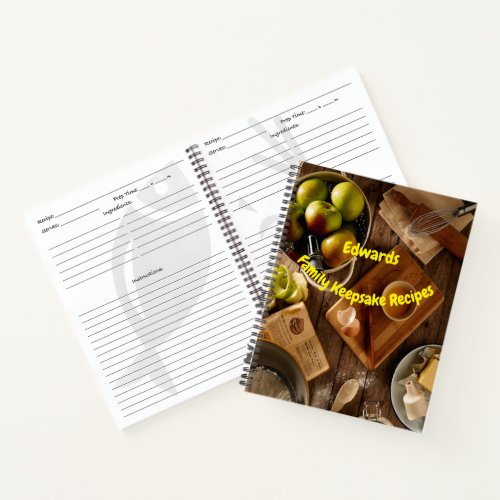 Family Keepsake Recipes Notebook