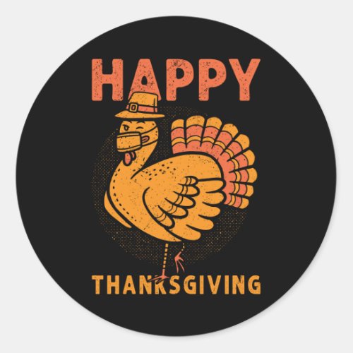 Family Kids Matching Happy Thanksgiving Pajama Classic Round Sticker