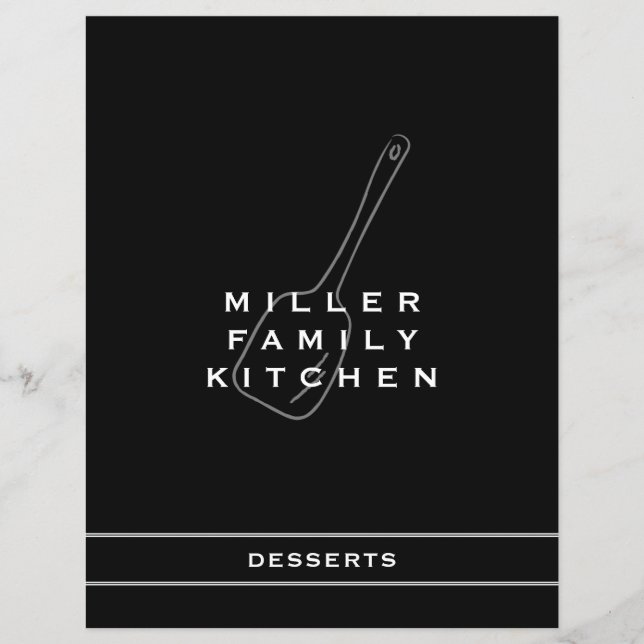 Family Kitchen Dessert Divider | Black & White (Front)