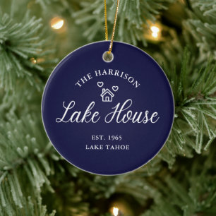 Family Lake House Coastal Custom Decor Ceramic Ornament