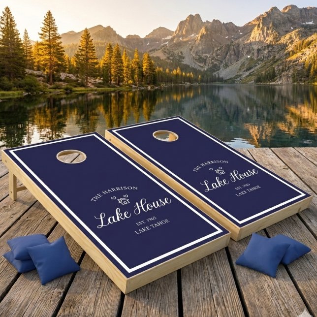 Family Lake House Coastal Custom Decor Cornhole Set (Creator Uploaded)