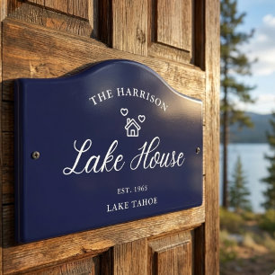 Family Lake House Coastal Custom Decor Door Sign