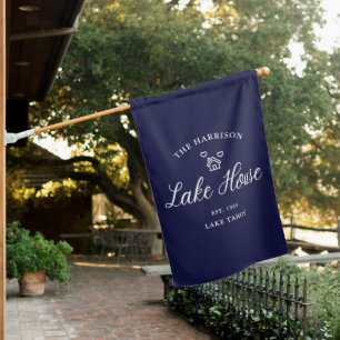 Family Lake House Coastal Custom Decor Flag