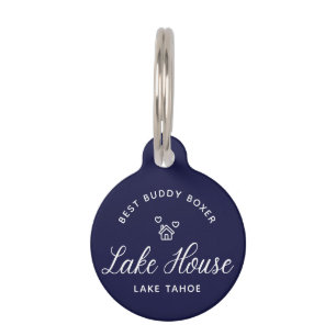 Family Lake House Coastal Custom Decor Pet ID Tag