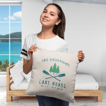 Family Lake House Modern Rustic Boat Oar Pine Tree Throw Pillow at Zazzle