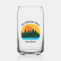Family Lake House Sunset Personalized