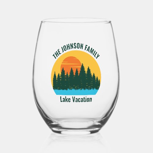 Family Lake House Sunset Personalized