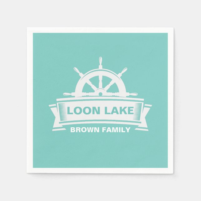 Family Lake House Vacation Napkins (Front)