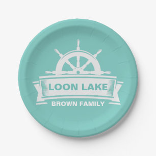 Family Lake House Vacation Paper Plates