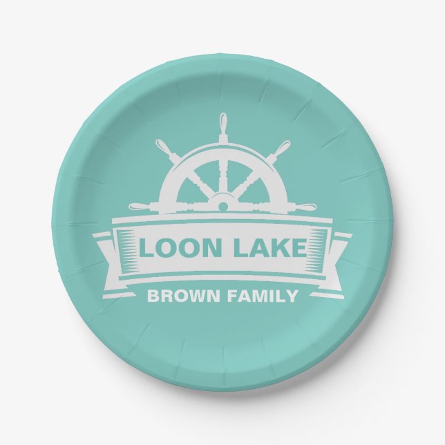 Family Lake House Vacation Paper Plates (Front)