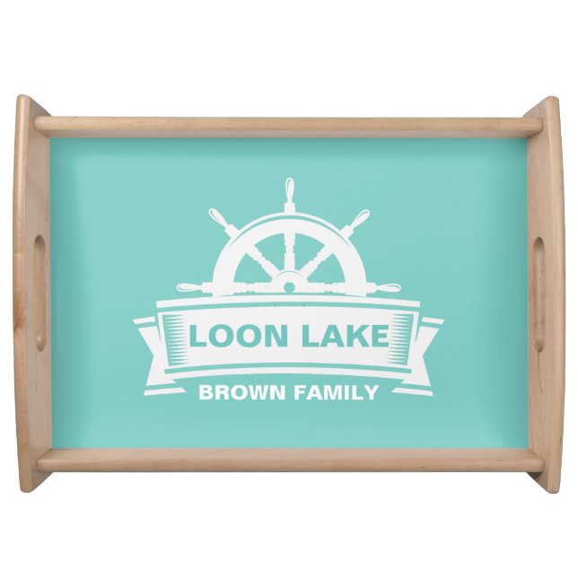 Family Lake House Vacation Serving Tray (Front)