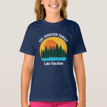 Family Lake Trip Cute Customized Sunset Kids T-Shirt