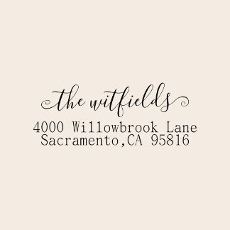 Family Last Name Elegant Script Return Address Self-inking Stamp