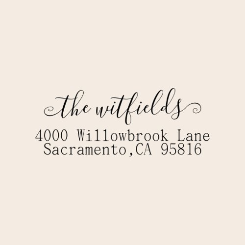 Family Last Name Elegant Script Return Address Self-inking Stamp