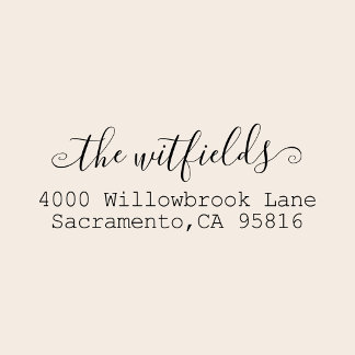 Family Last Name Fancy Calligraphy Return Address Self-inking Stamp