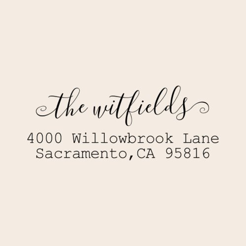 Family Last Name Fancy Calligraphy Return Address Self-inking Stamp