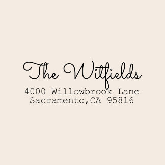 Family Last Name Fancy Script Return Address Self-inking Stamp