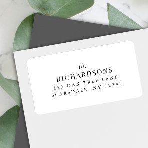 Family Last Name Modern Classic Return Address Label