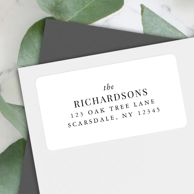 Creating Address Labels For Family Family Last Name Modern Classic Return Address Label | Zazzle