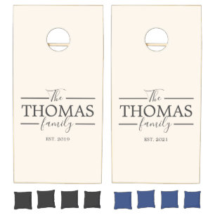 Family Last Name Monogrammed Cornhole Set