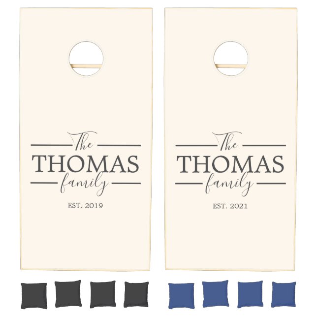 Family Last Name Monogrammed Cornhole Set (Set)