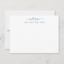 Family Last Name Navy Blue Script Calligraphy Note Card