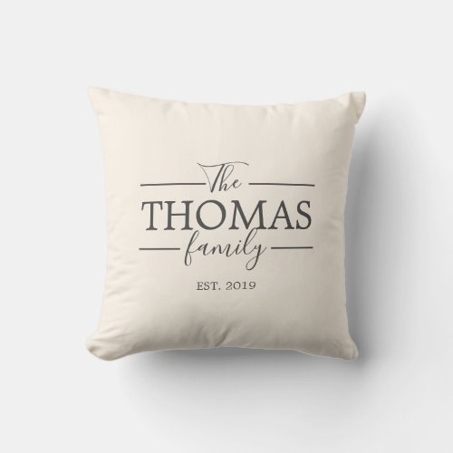 Family Last Name Pillow Anniversary Wedding Gift