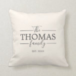 Family Last Name Pillow Anniversary Wedding Gift<br><div class="desc">This beautiful pillow is sure to match any decor and be the perfect gift for weddings,  anniversaries,  or as a housewarming gift for your family or friends. All colors can be customized to match any home or style.</div>