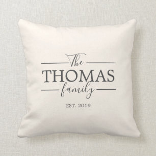 Family Last Name Pillow Anniversary Wedding Gift