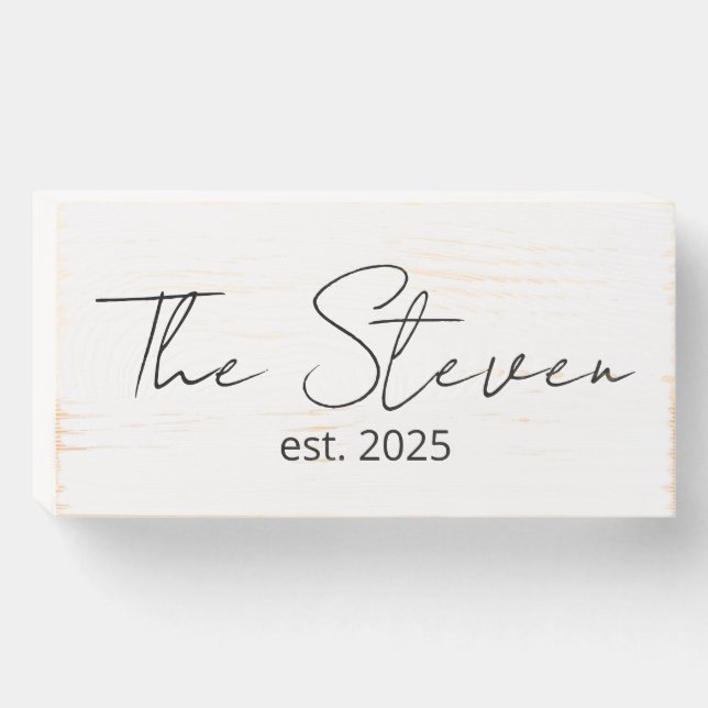 Family Last Name Sign | Personalized Wedding Gift  (Front Horizontal)