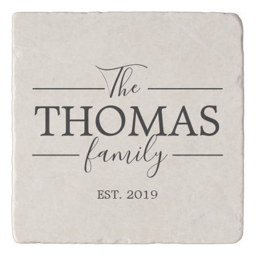 Family Last Name Stone Anniversary Wedding Gift Trivet