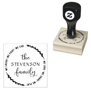 Family Laurel DIY Create Your Own Surname Rubber Stamp