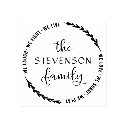 Family Laurel  DIY Create Your Own Surname Rubber Stamp