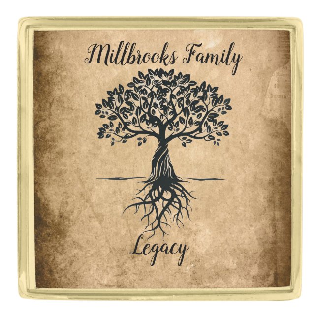 Family Legacy Gold Finish Lapel Pin (Front)