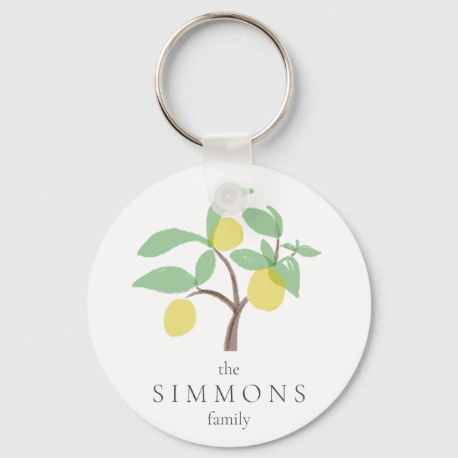 Family Lemon Fruit Tree Name Keychain (Front)